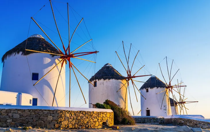 Windmühlen der Stadt Mykonos