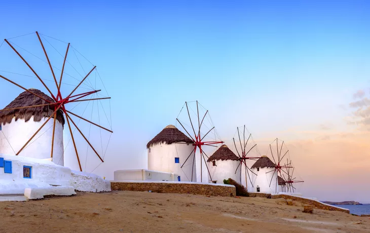 Windmühlen der Stadt Mykonos