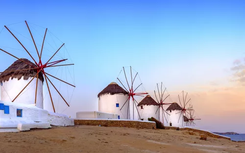 Windmühlen der Stadt Mykonos