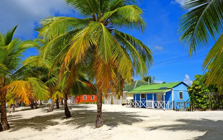 bunte Häuser auf der tropischen Insel Barbados