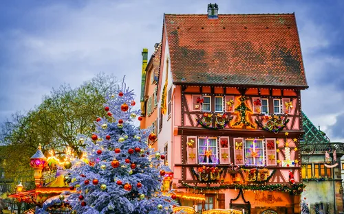 Weihnachtsmarkt in Colmar im Elsass, Frankreich
