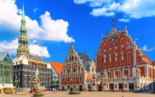 Schwarzhäupterhaus auf dem Rathausplatz der lettischen Hauptstadt Riga 