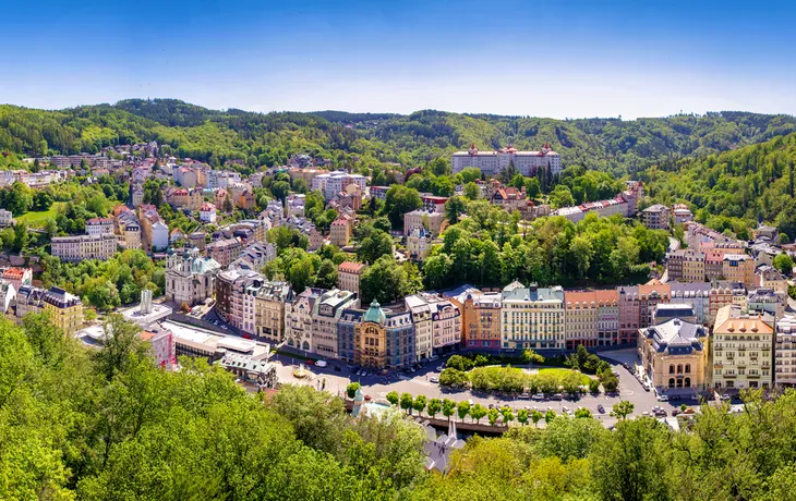 Panoramablick auf Karlsbad in Tschechien