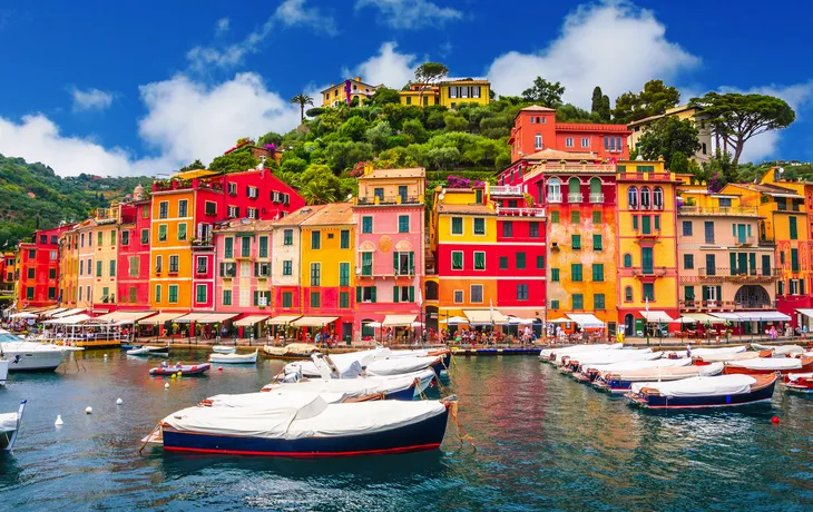 Bucht mit bunten Häusern in Portofino