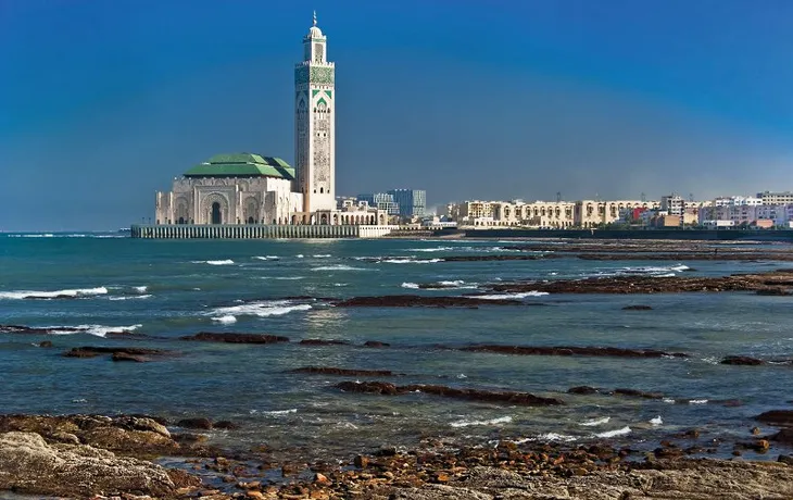 Minarett der Moschee Hassan II. in Casablanca, Marokko