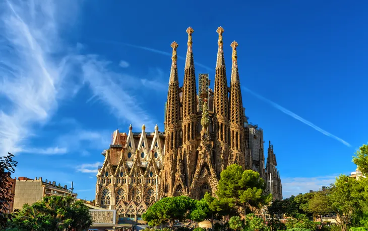 Krippenfassade der Kathedrale Sagrada Familia in Barcelona