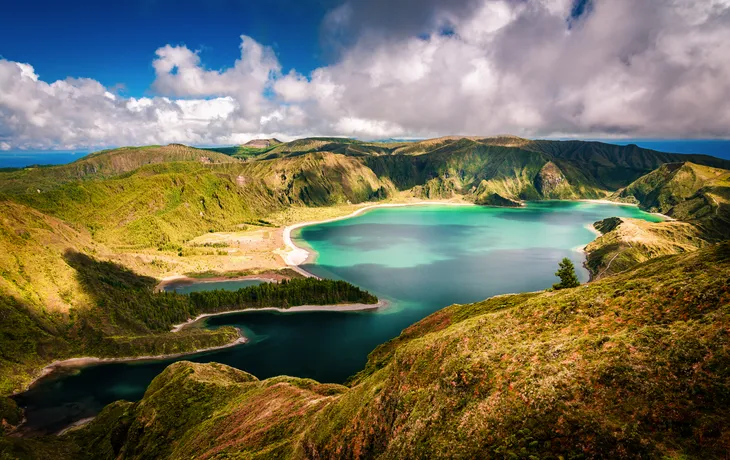 Panoramablick auf Lagoa Lago Fogo, São Miguel