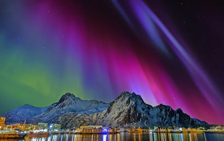 Nordlicht in Svolvær, Norwegen